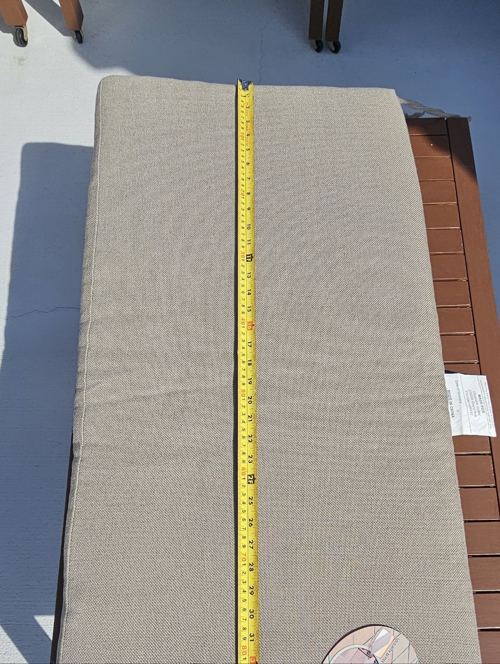 Outdoor SETTEE CUSHION Bench 37" x 18" x 2" USED Condition but OK - Picture 2 of 13
